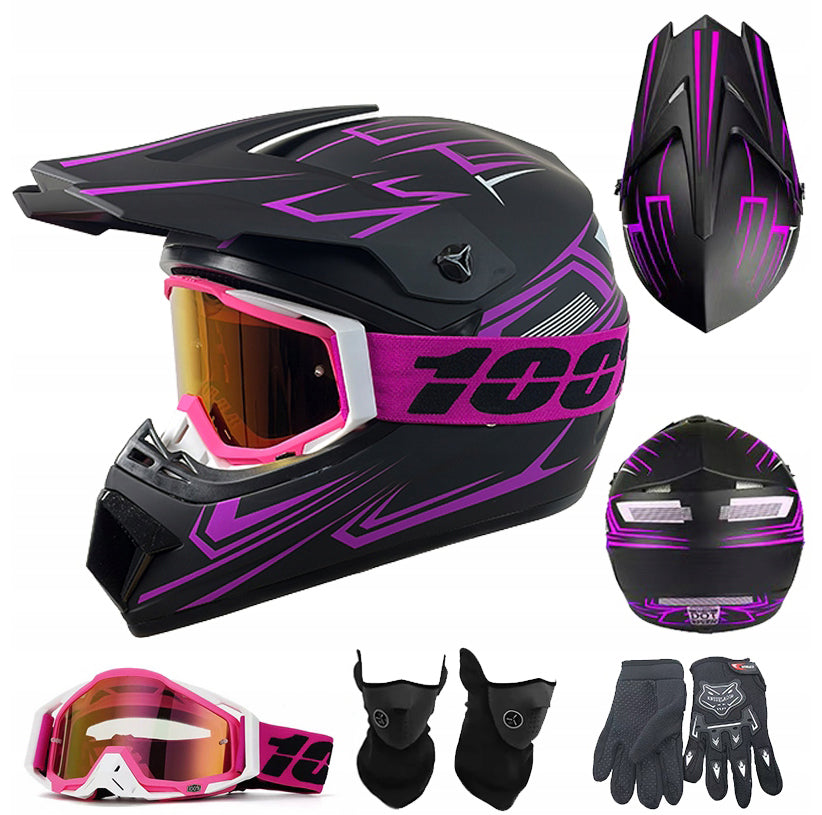 Electric Vehicle HELMET Cross Enduro Quad Bmx +Gogles +Gloves +Mask S