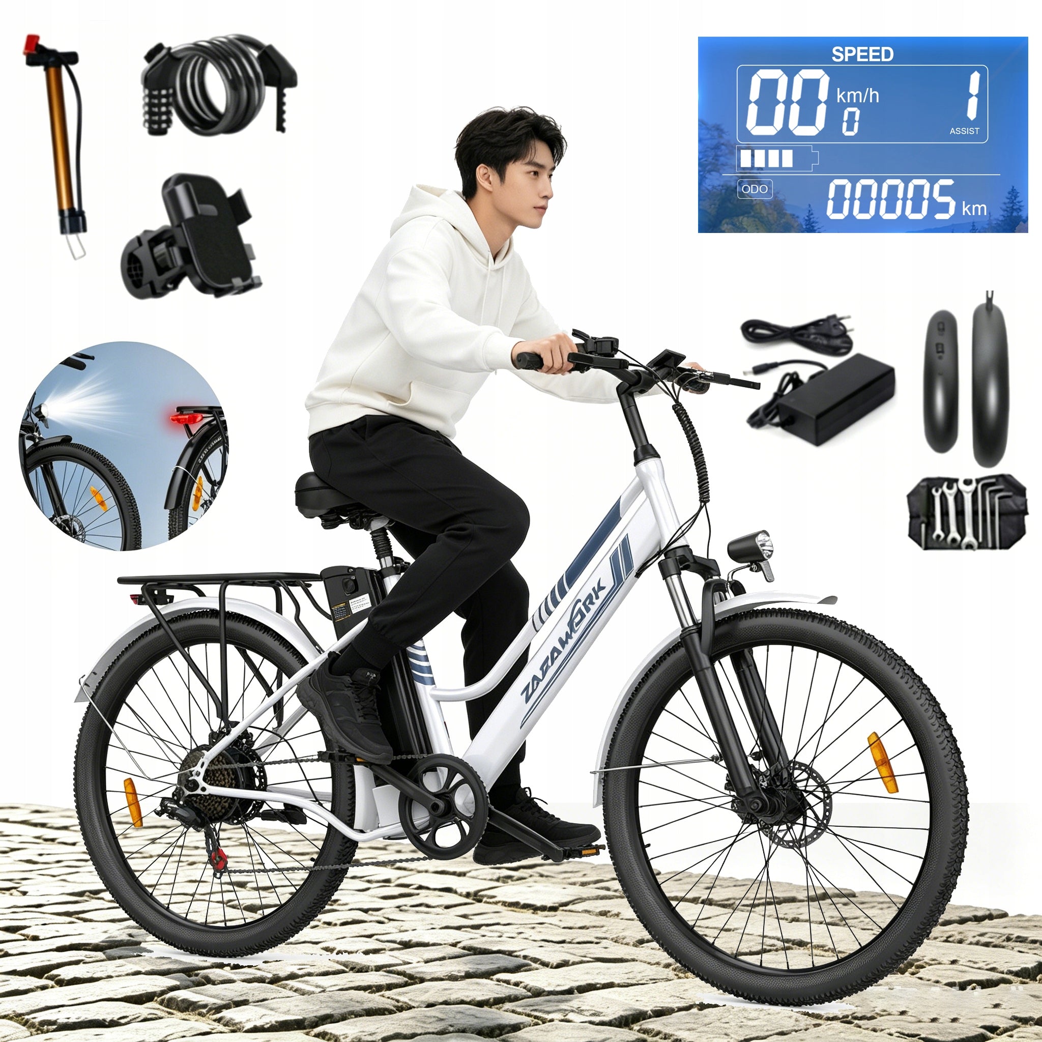 Electric bike C26 PRO 250W 20AH 120HP 26"E-BIKE Male/Women 25km/h