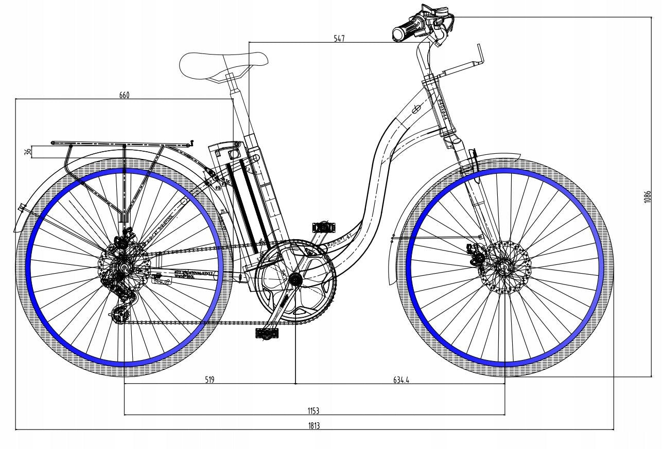 Electric bike DYU C6 20 frame 45 cm steel wheel 26 " white 250 W Frame size 45 cm