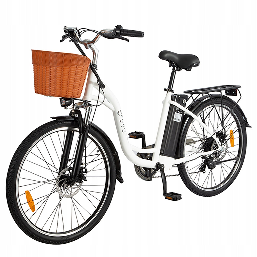 Electric bike DYU C6 20 frame 45 cm steel wheel 26 " white 250 W
