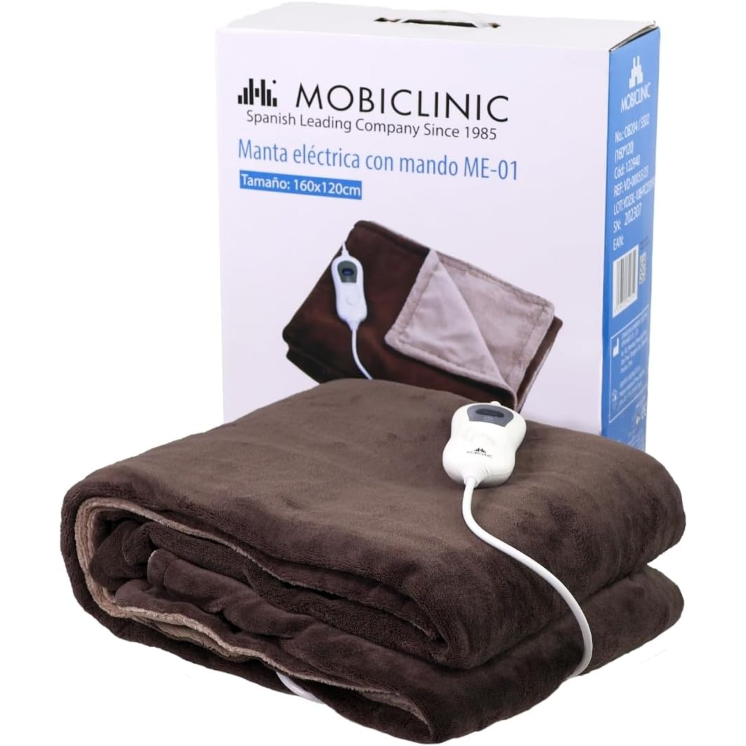 Electric blanket 160x120 cm 120W brown 3 levels of heating auto switch