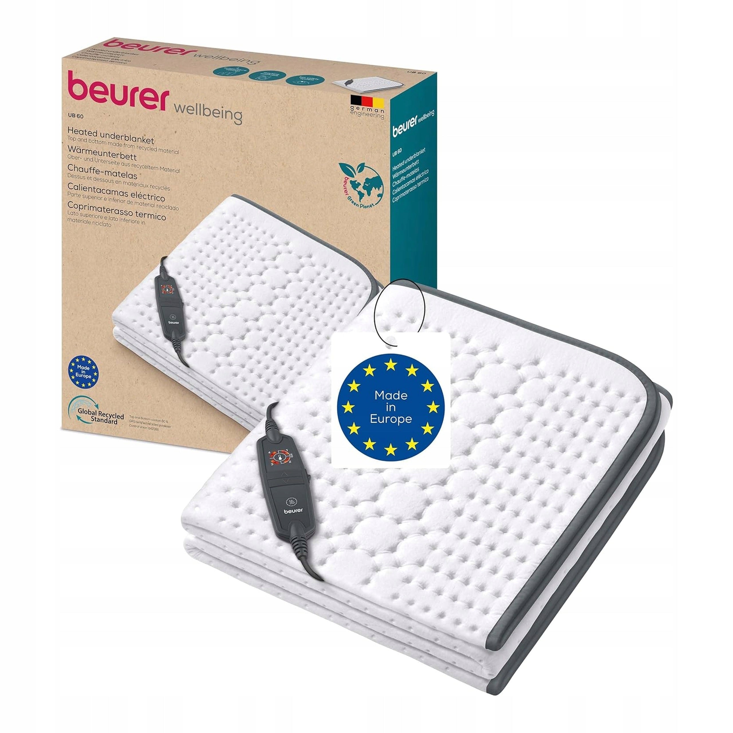 Electric blanket Beurer UB 60 bed cover 150x80 4 temp levels.