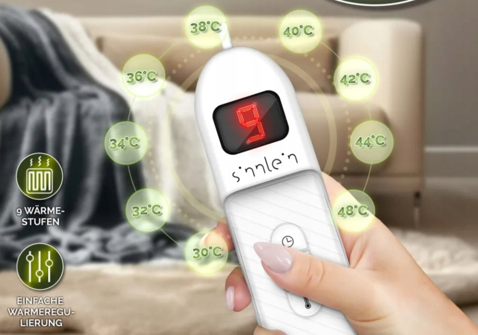 Electric blanket Fleece sinnlein WHD039 180x130cm GREY Manufacturer code WHD039