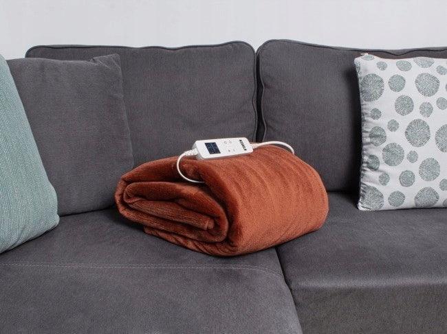 Electric blanket N'oveen brown fleece 180x130 cm with remote control Medical device no