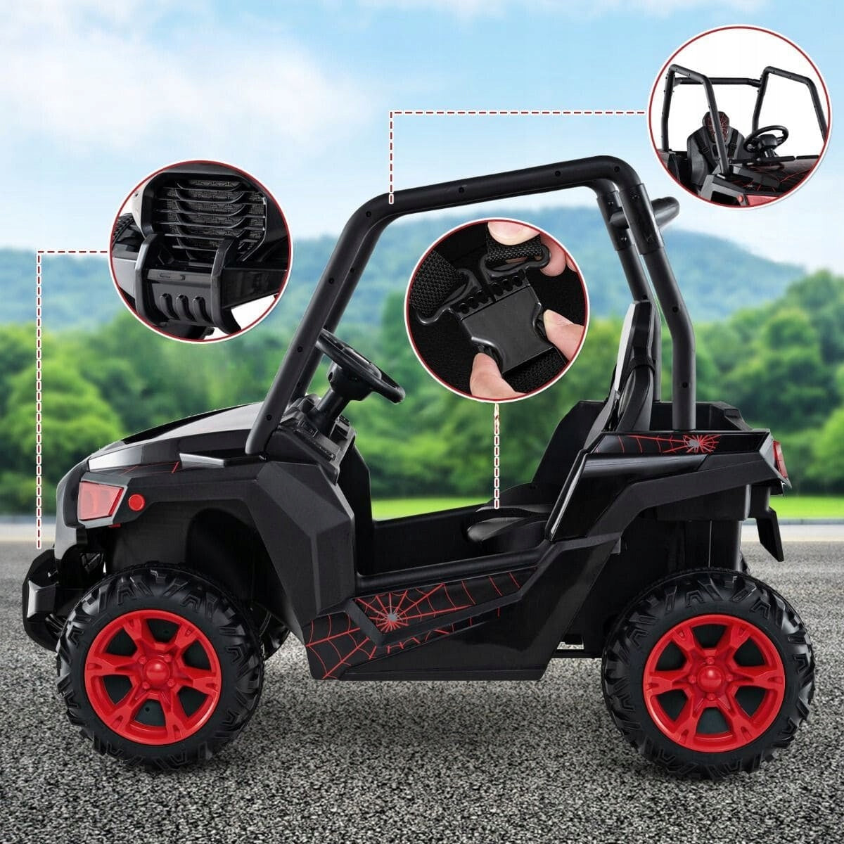 Electric car for children Auto battery with remote control buggy BLACK Brand Costway