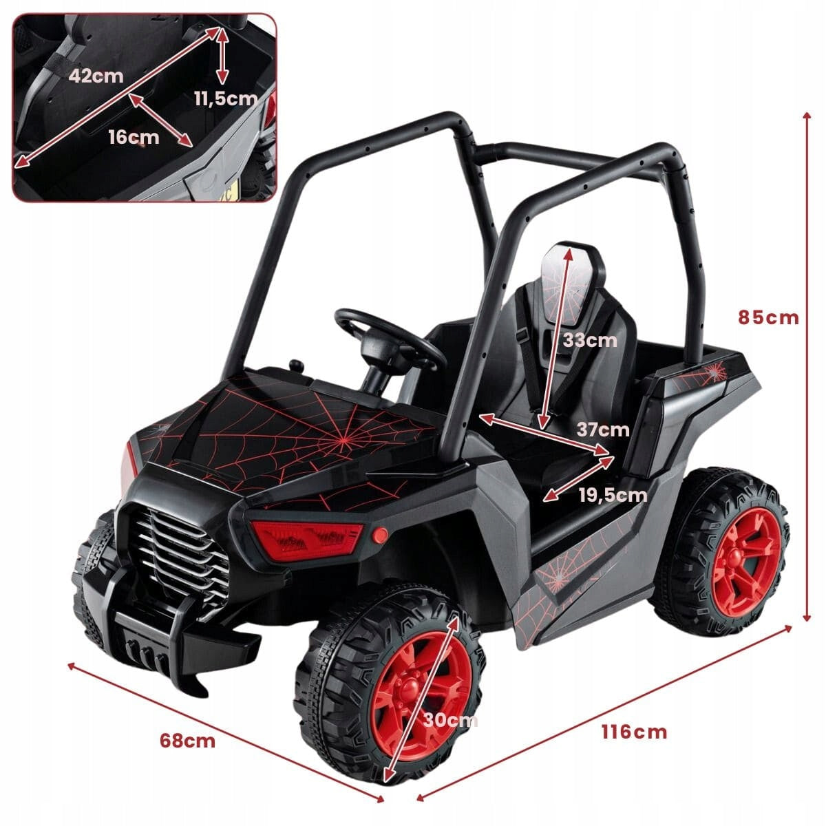 Electric car for children Auto battery with remote control buggy BLACK EAN (GTIN) 0033616197635