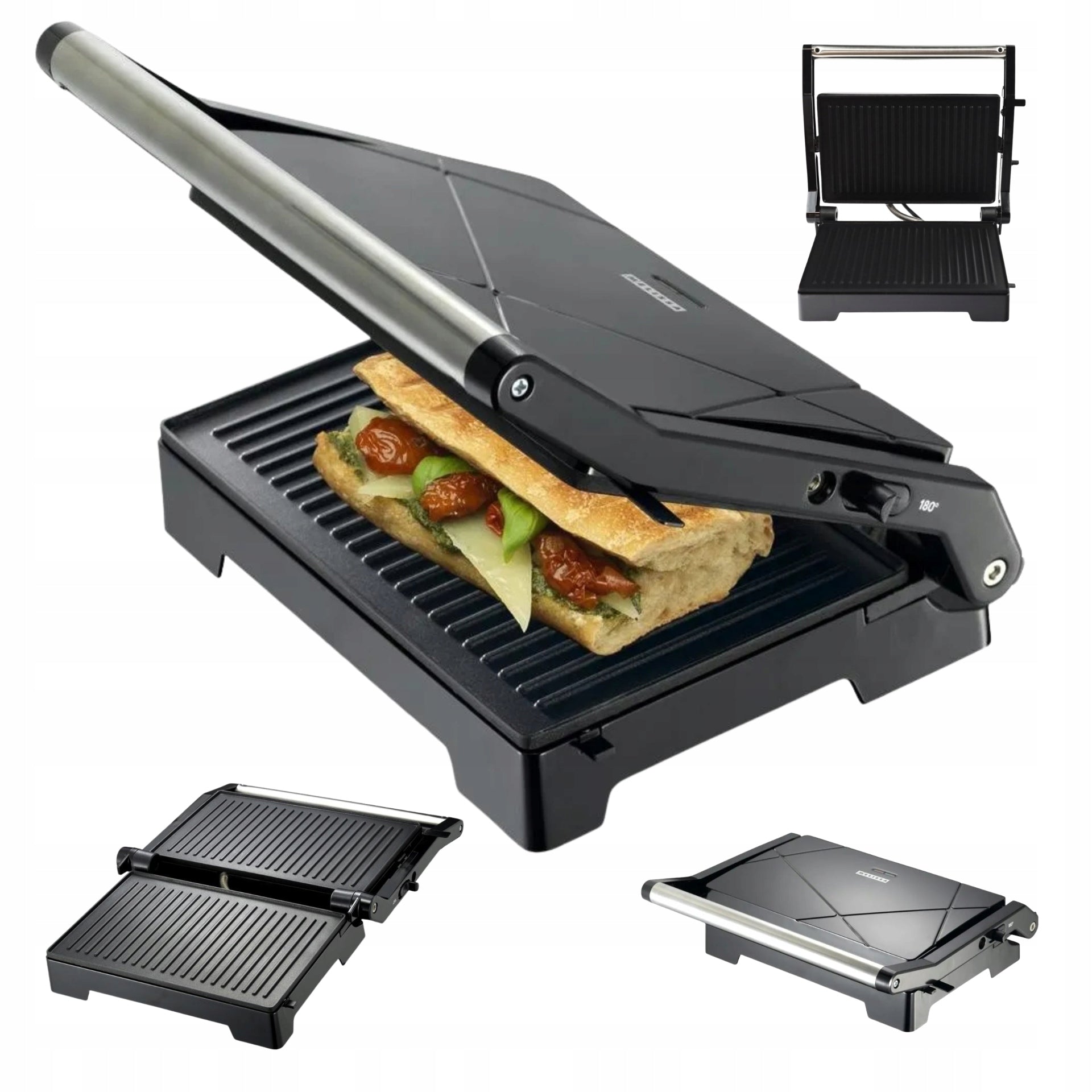 Electric contact grill Melissa 16240111 1000W panini opened 180