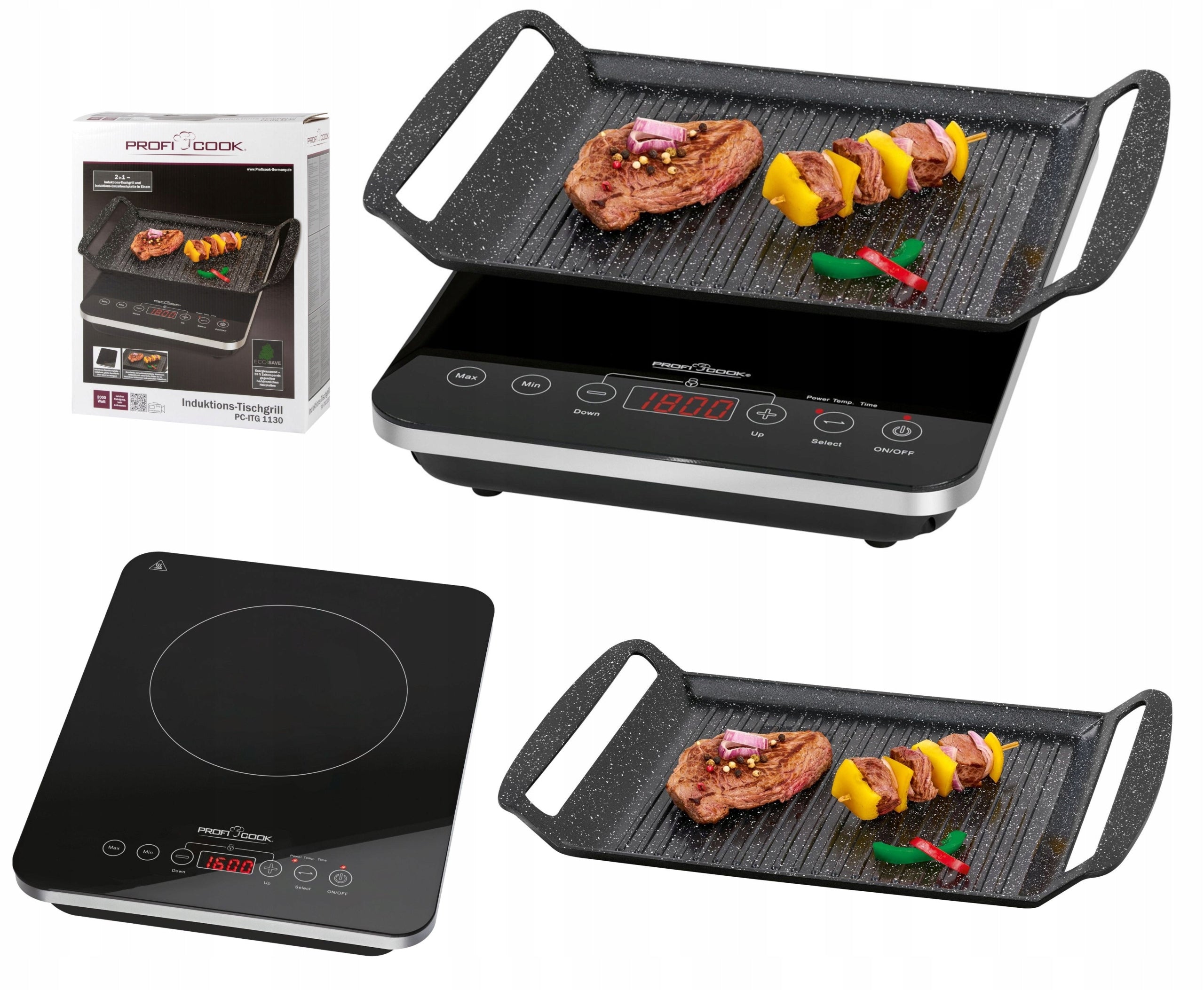 Electric contact grill + induction hob 2in1 ProfiCook PC-ITG