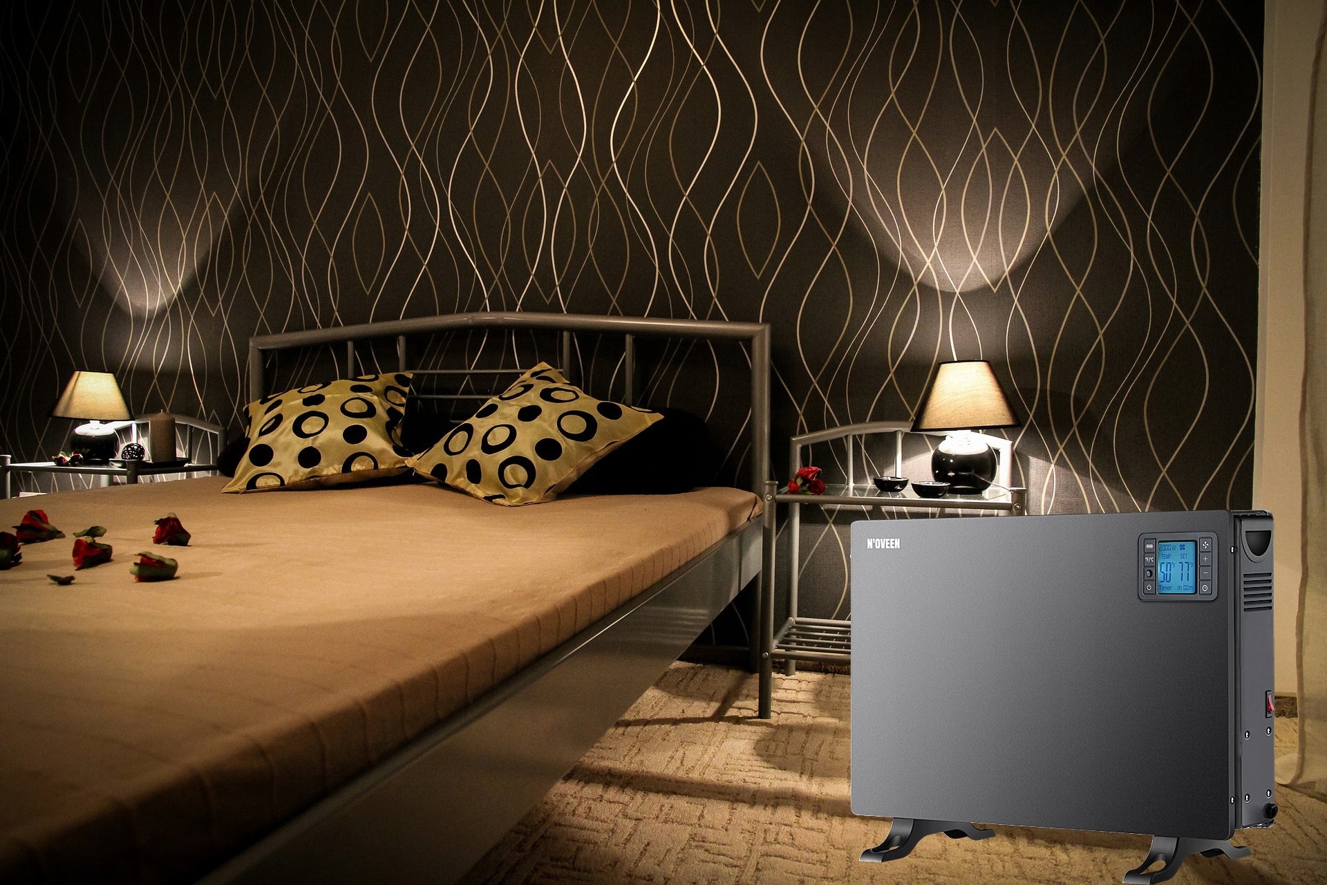 Electric convector radiator TIMER AIR SUPPLY black 2000W Brand N'oveen