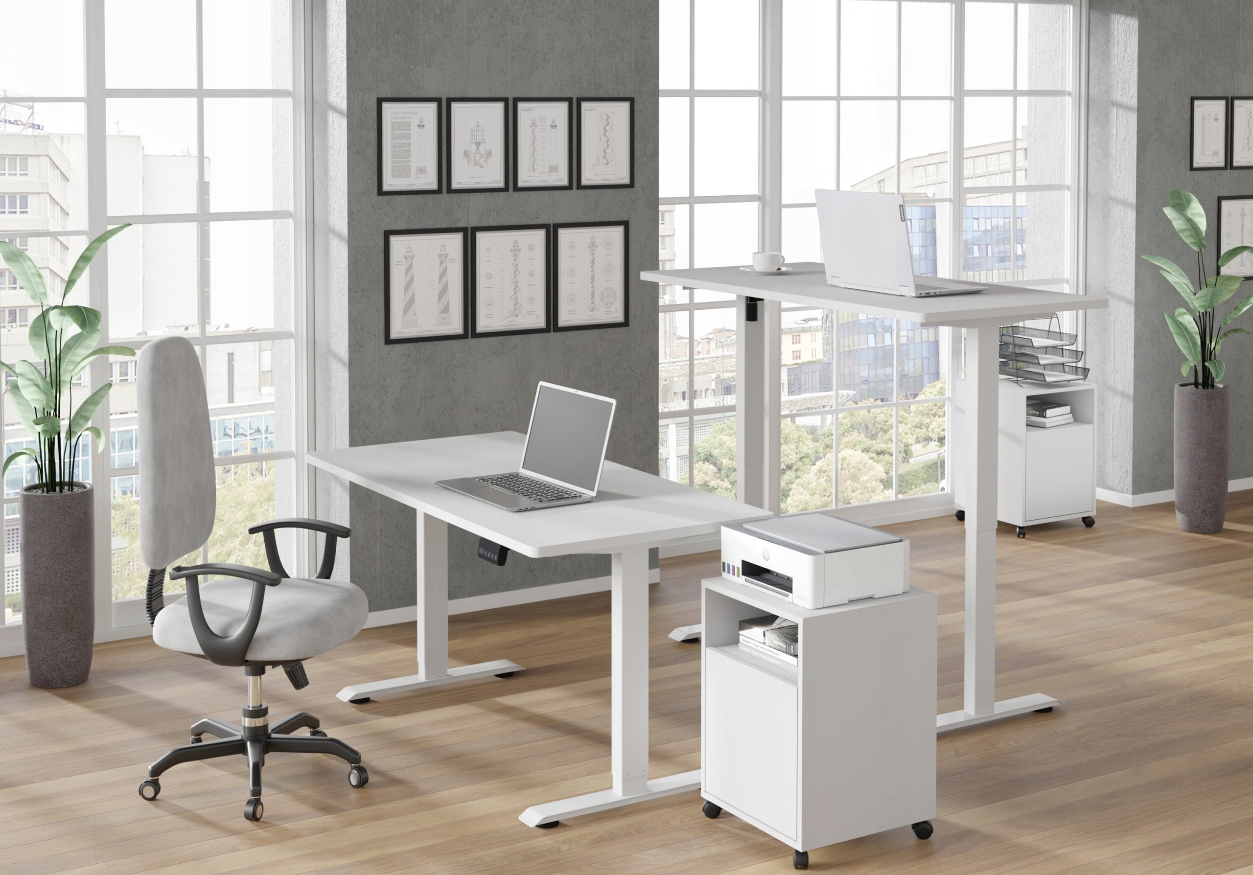Electric desk BIMOTION 1S 140x70x3,2cm adjustable 73-120 cm white Manufacturer code 5903769749553