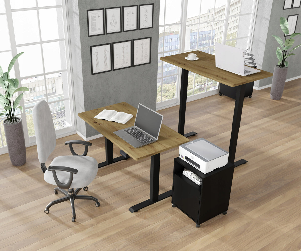 Electric desk adjustable BIMOTION 1S 120x65 x2,5 cm black/oak artisan