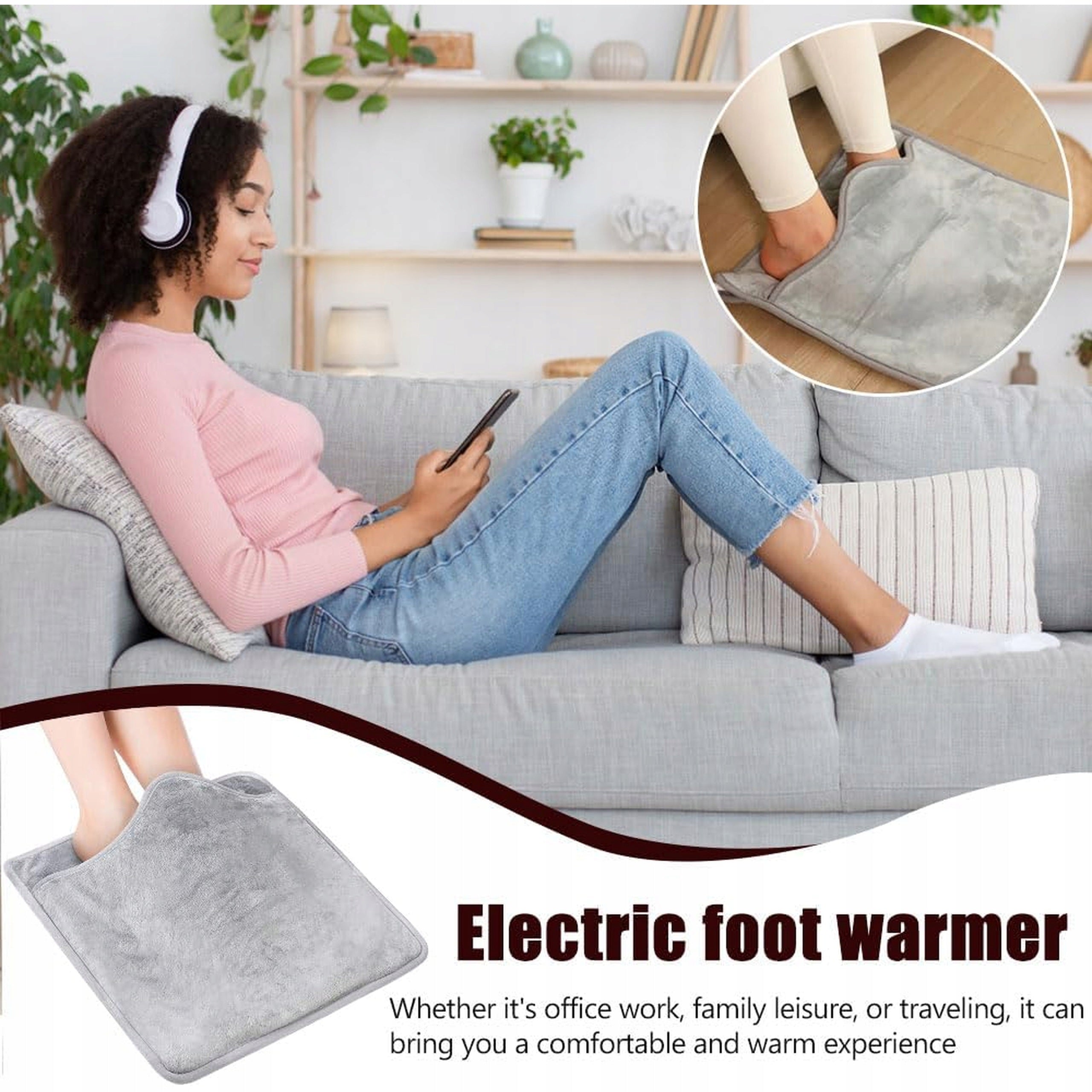 Electric foot warmer with remote control 6 temp. automatic shutdown fast Medical device no
