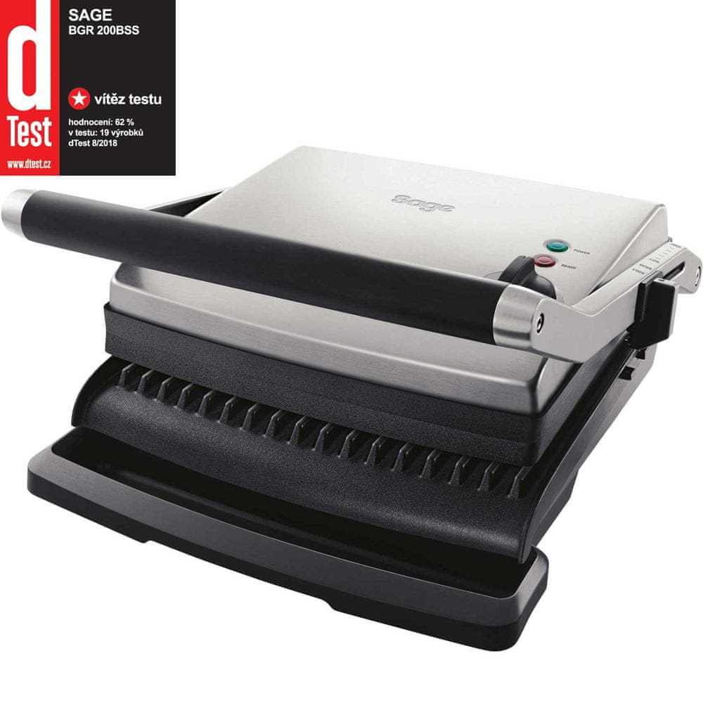 Electric grill Panini SAGE SGR200BSS The Adjusta Grill SGR200 Power rating 2200 W