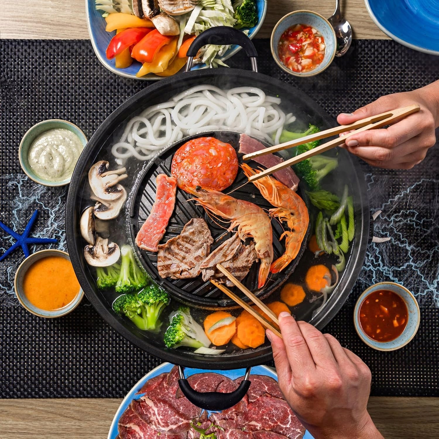 Electric grill TomYang Hot Pot black 1800 W barbecue Brand no brand
