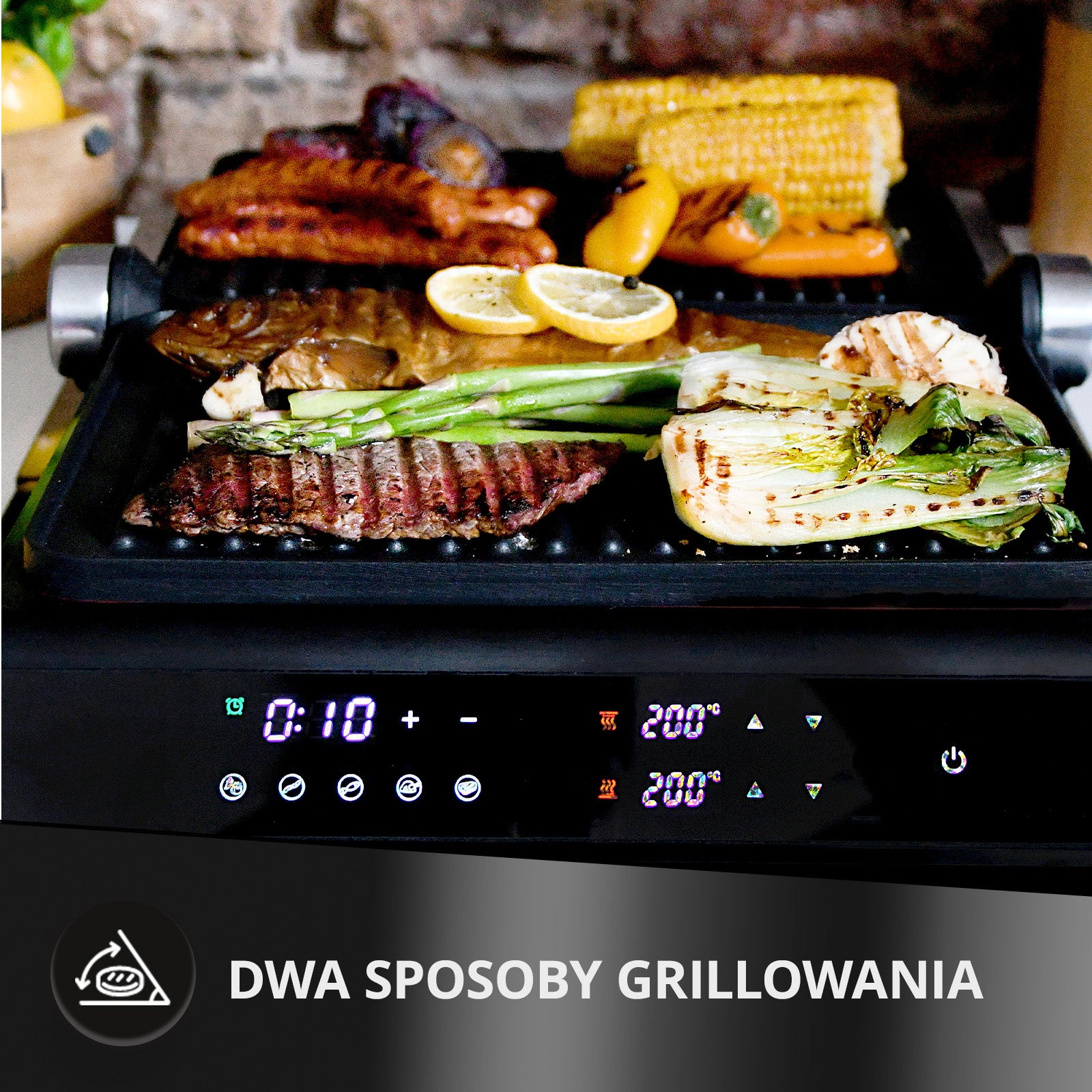 Electric grill contact panini folding MPM PSC-140/B black 2200 W Power rating 2200 W