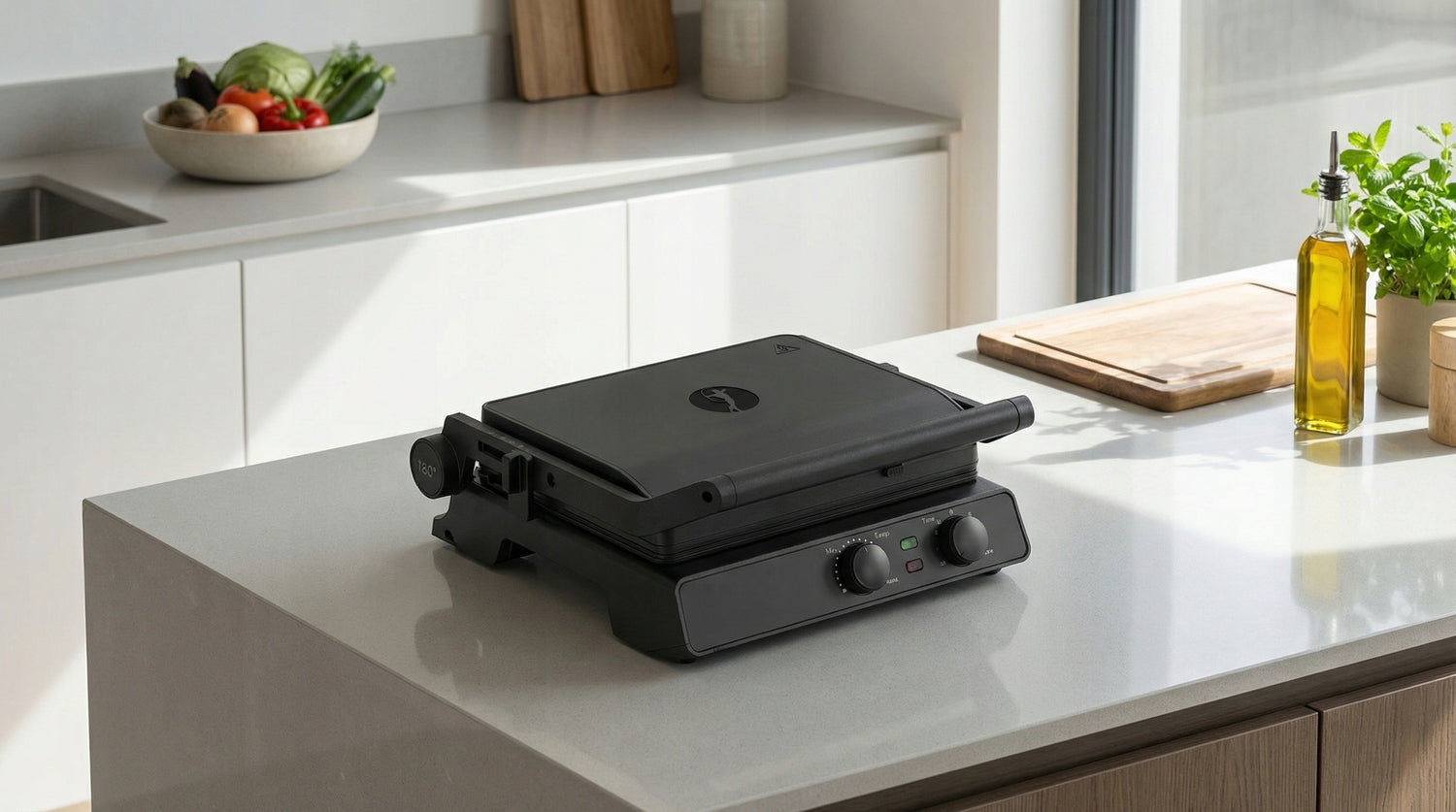 Electric grill panini toaster removable plates ILAG folding 2000W Model EG 0215 B