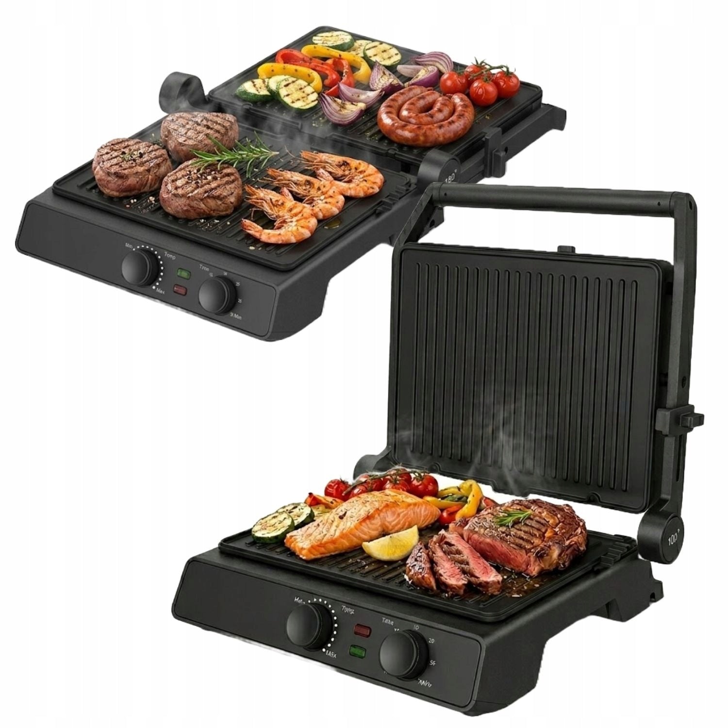 Electric grill panini toaster removable plates ILAG folding 2000W