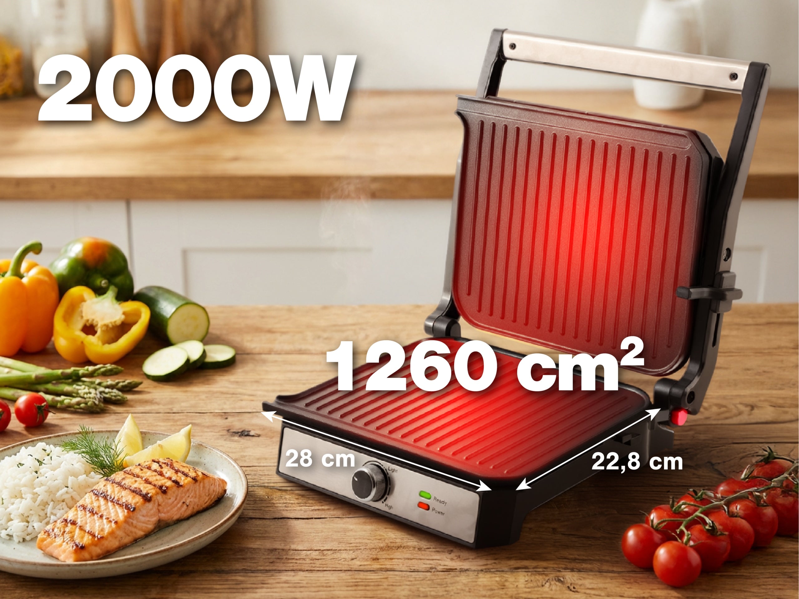 Electric grill sandwich toaster 2000W GK200 Eldom Brand Eldom