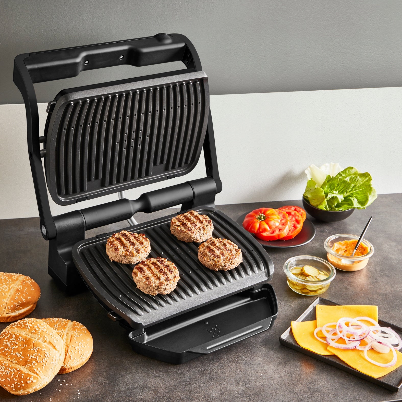Electric grill toaster Optigrill+ GC717810 2000 W folding black Dominant color black