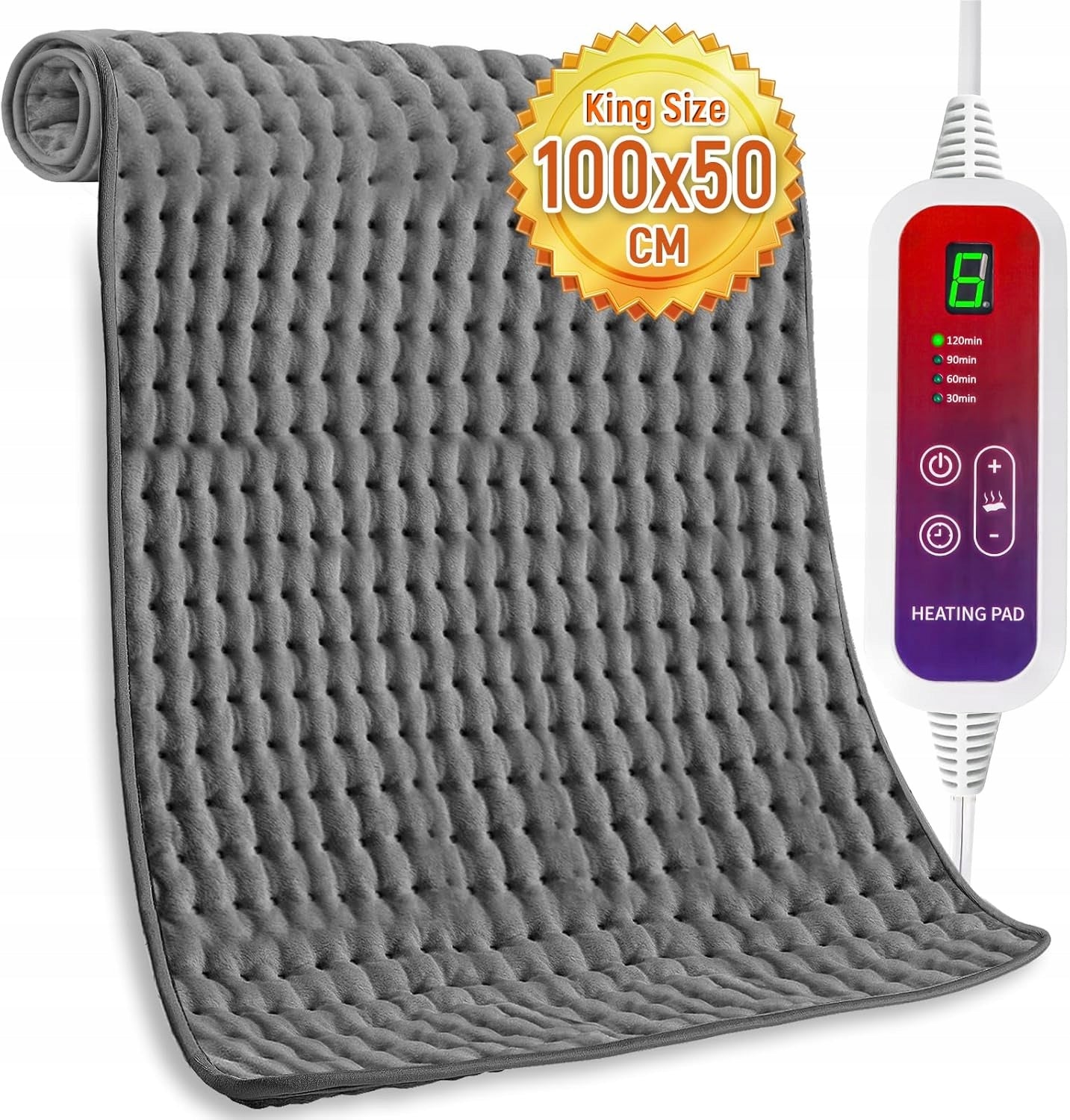 Electric heating pad 100x50cm 6 temperatures 4 timers back Medical device no