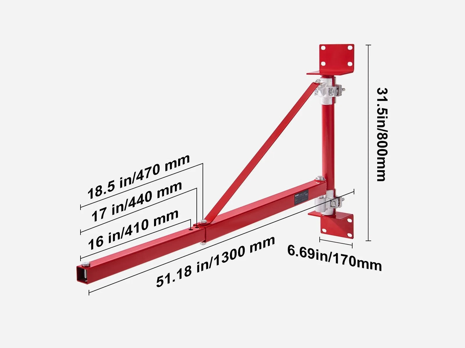 Electric hoist support arm 600kg strong steel rotation 180° frame garage Brand no brand