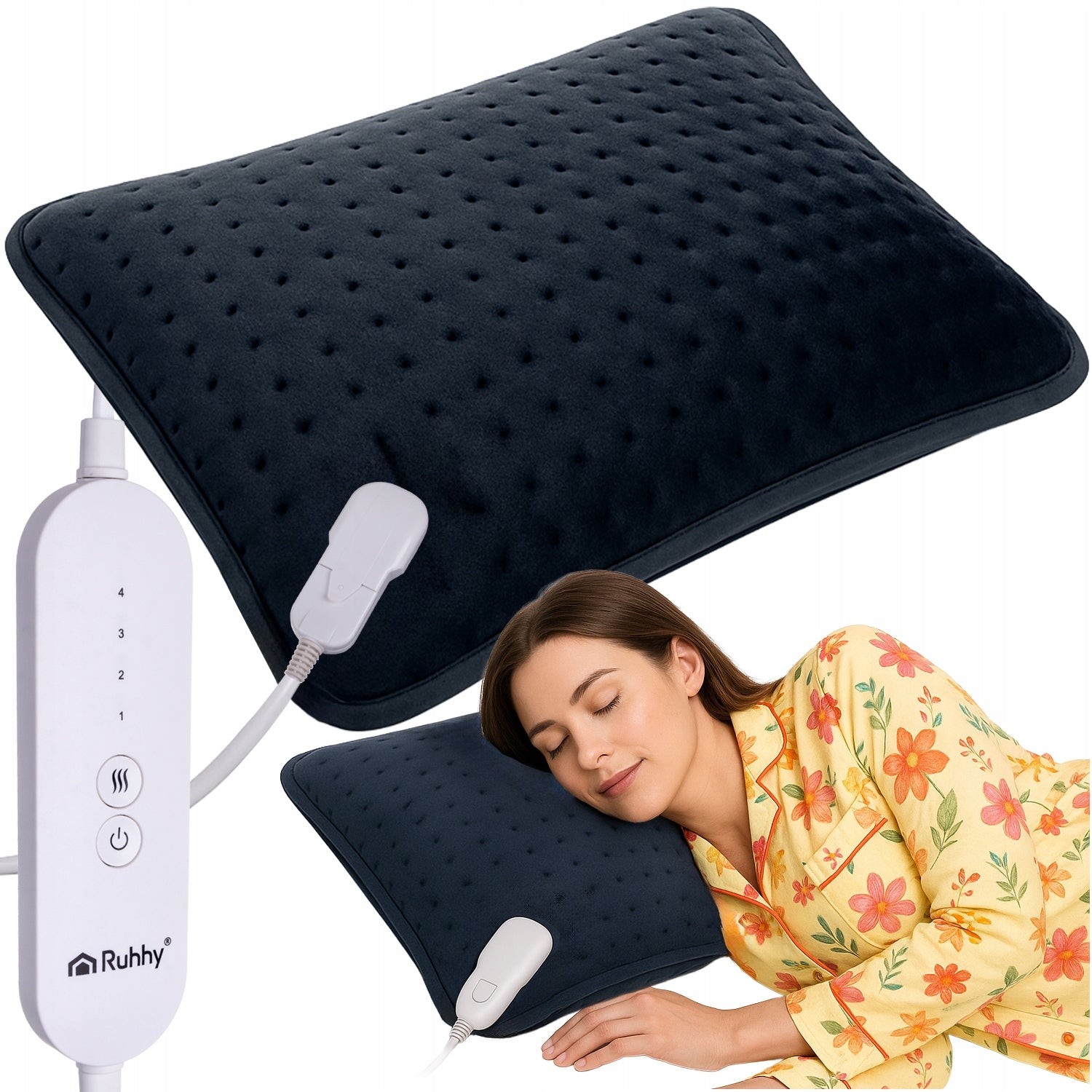 Electric hot water bottle heating pad 40x30 cm back neck with remote control Brand no brand