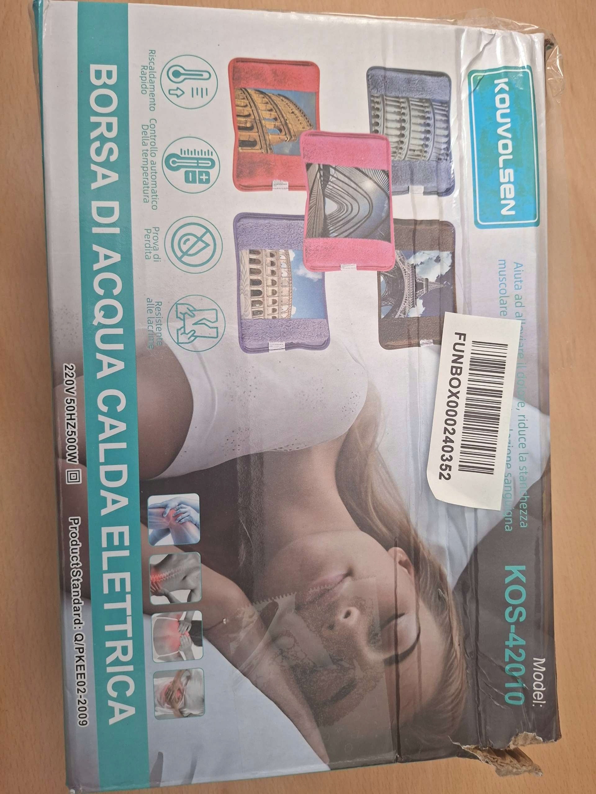 Electric hot water bottle with pockets Colosseum Medical device no