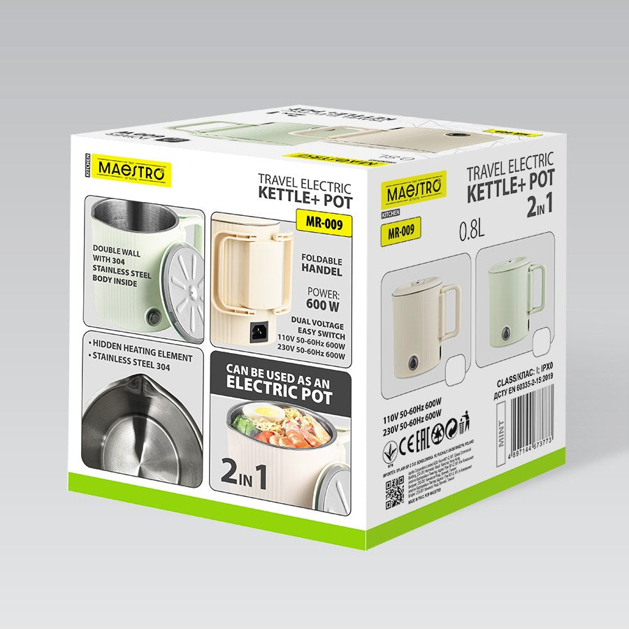 Electric kettle 0,8L MR-009-BEIGE MAESTRO Dominant color beige