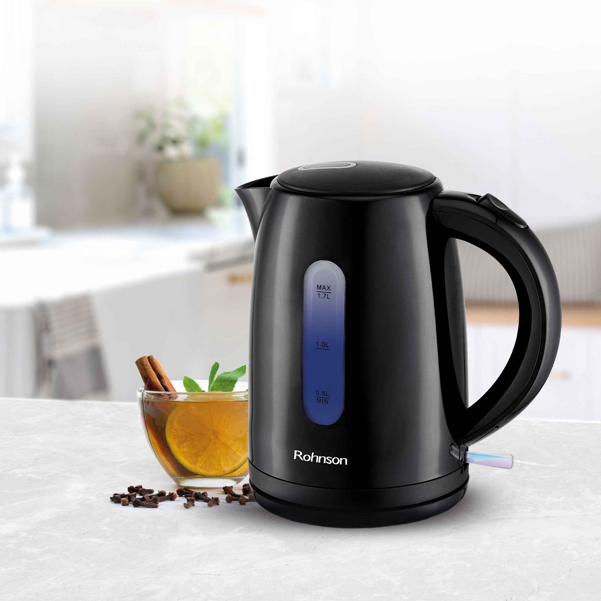Electric kettle 2200W wireless Rohnson R-7035 2200 W 1,7 l black Capacity 1.7 l