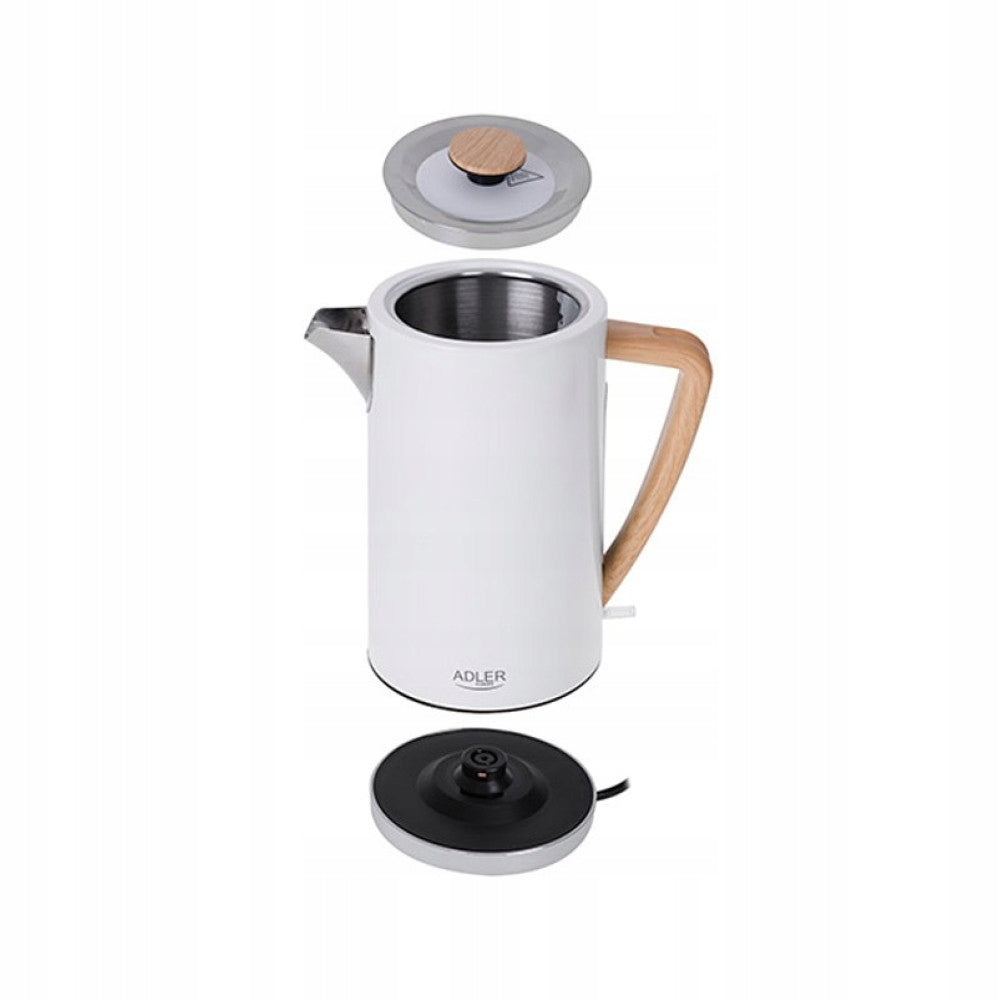 Electric kettle ADLER AD 1347w white Product weight with unit packaging 1.39 kg