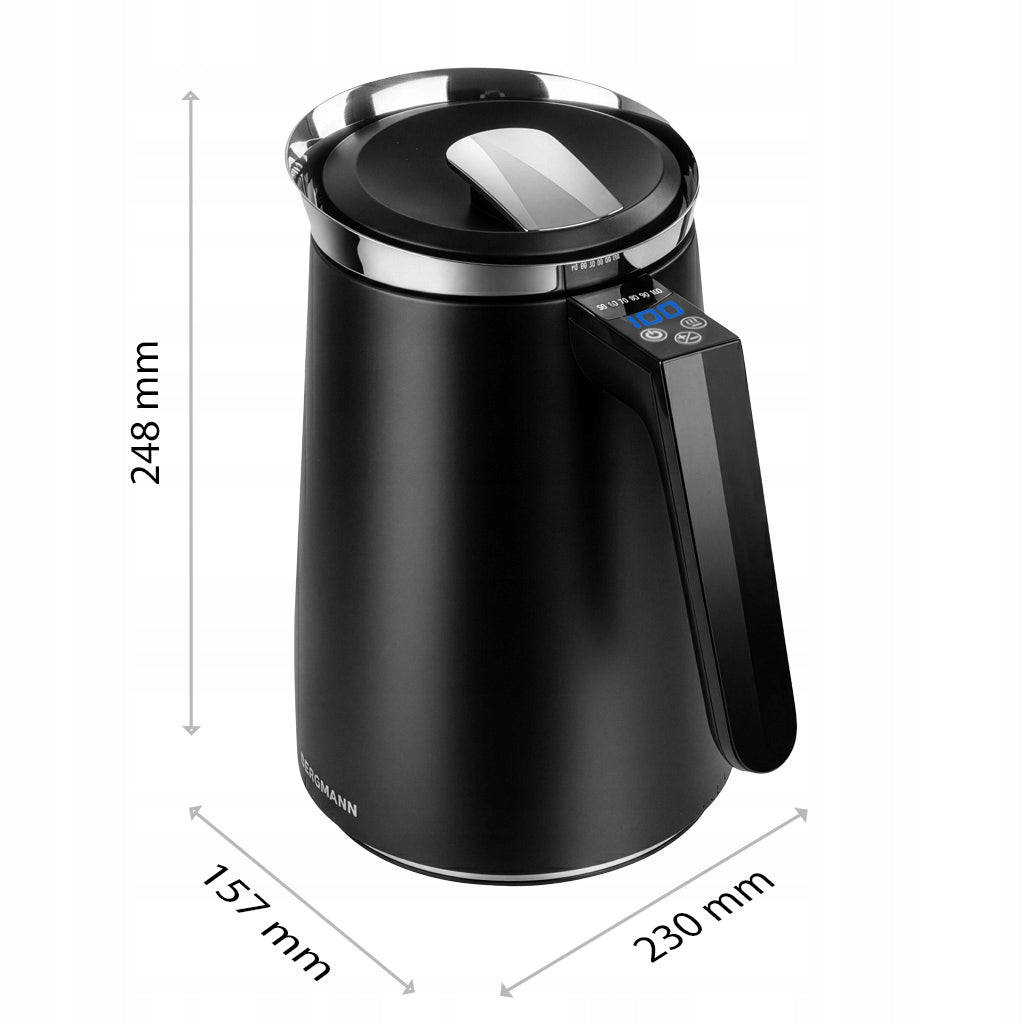 Electric kettle BERGMANN 1,5L 2200W Adjustable Digital Display Manufacturer code MTP008056