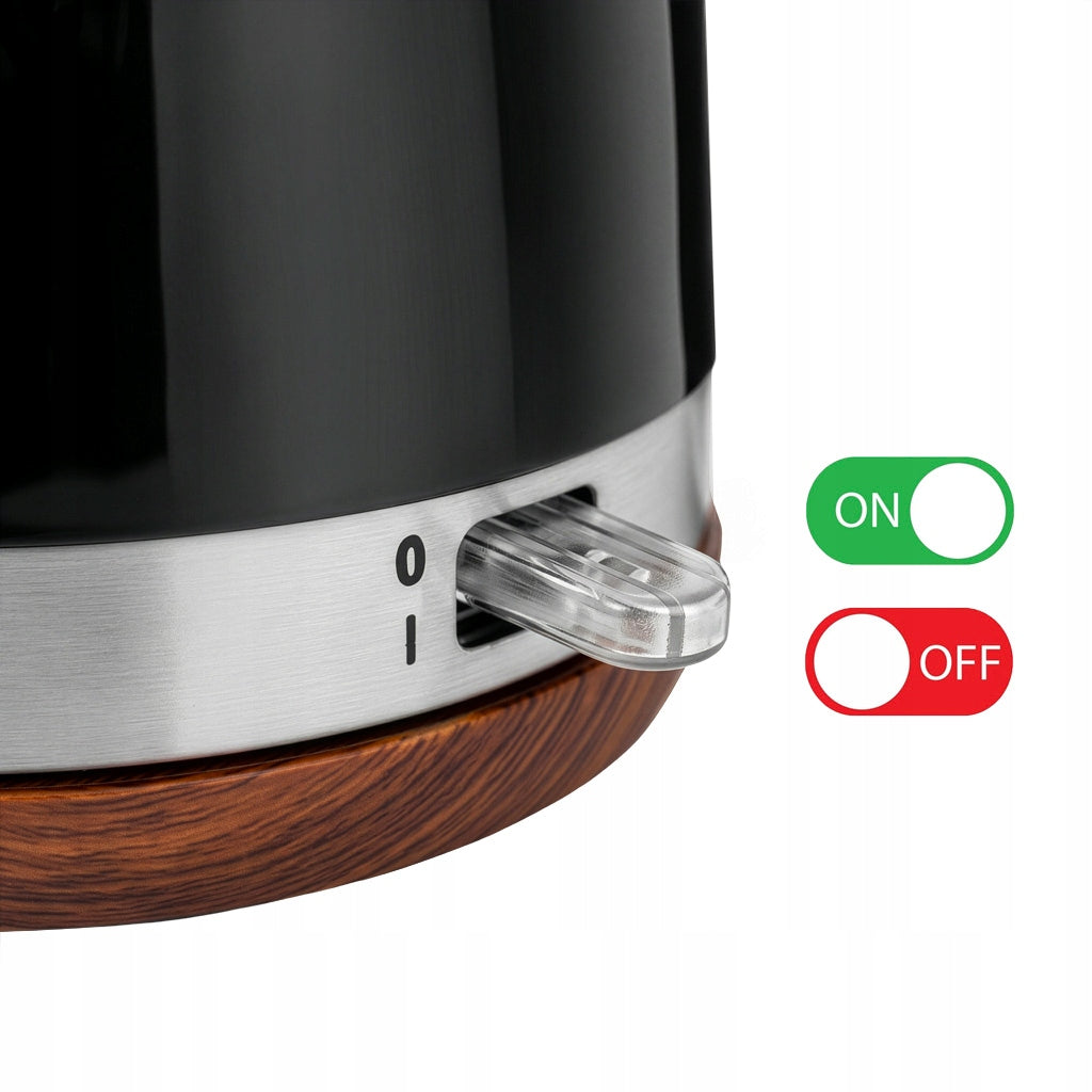 Electric kettle BERGMANN 1,7L 2200W Wood-like Base Black Dominant color black