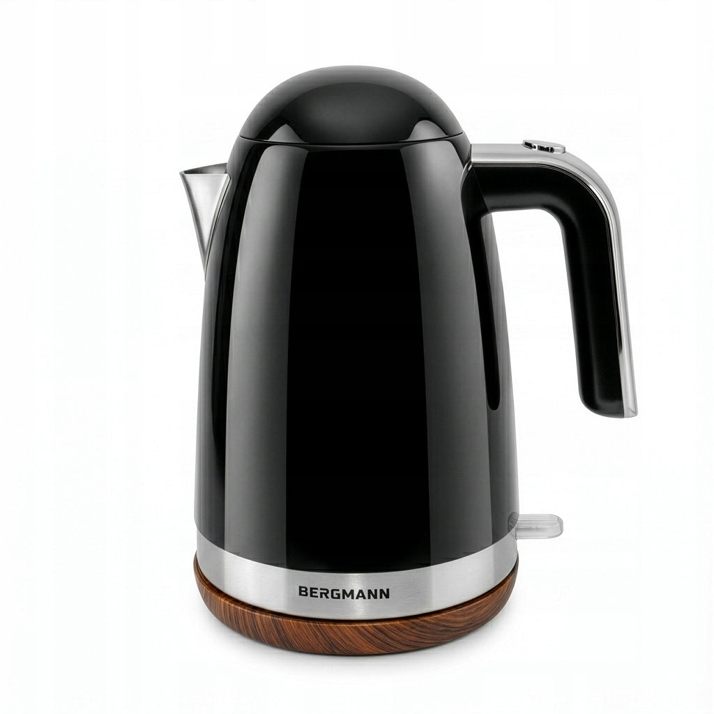 Electric kettle BERGMANN 1,7L 2200W Wood-like Base Black Packaging status original