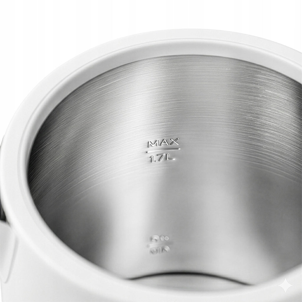 Electric kettle BERGMANN 1,7L 2200W Wood-like Base White Dominant color white