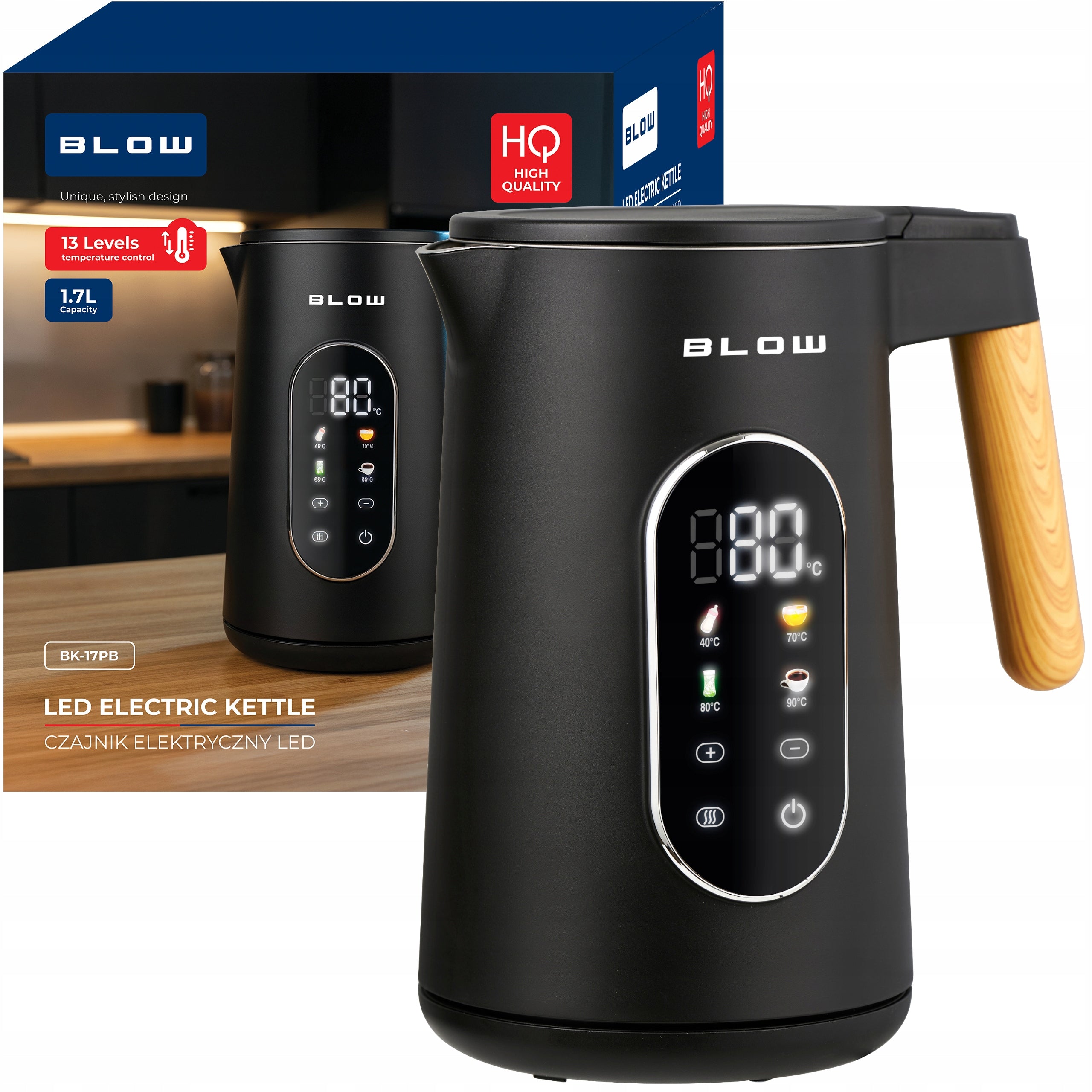 Electric kettle Blow BK-17PB 2500 W 1,7 l black