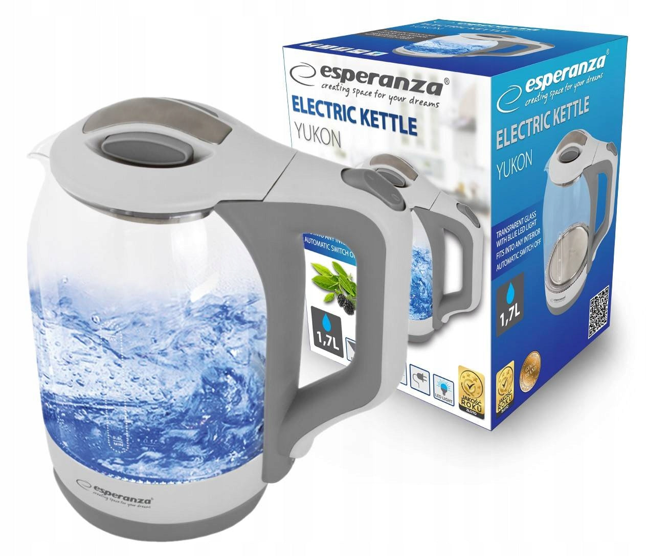 Electric kettle ESPERANZA Yukon 1.7L White