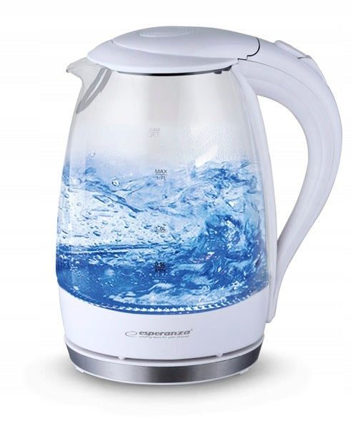 Electric kettle Esperanza EKK011W Salto Angel 2200 W 1,7l white glass Manufacturer code EKK011W