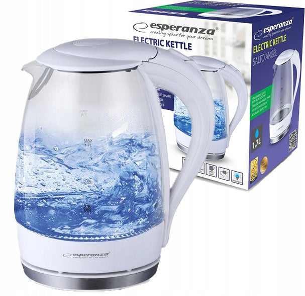 Electric kettle Esperanza EKK011W Salto Angel 2200 W 1,7l white glass