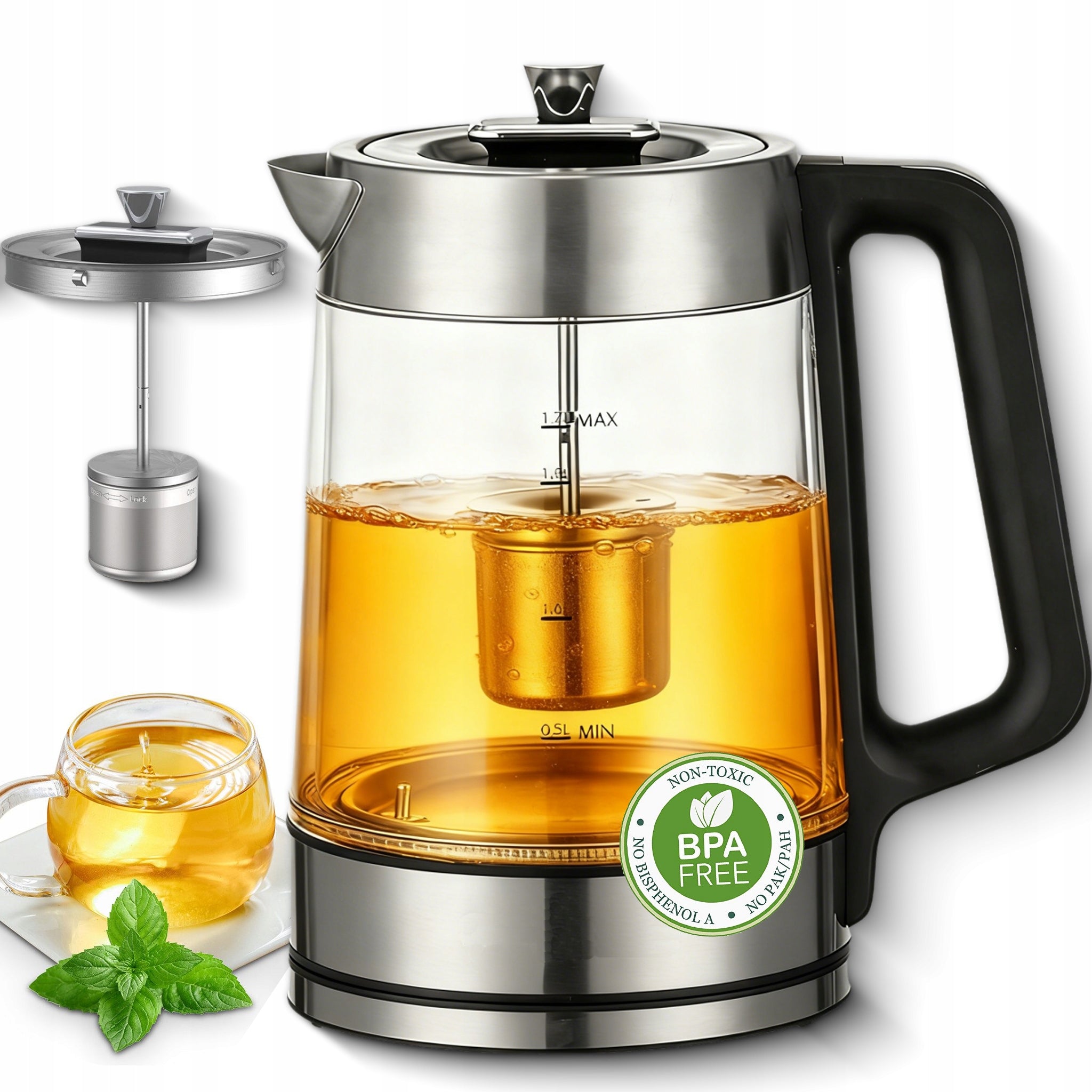 Electric kettle GK2009CBS 2L 3000W with temperature control BPA Free