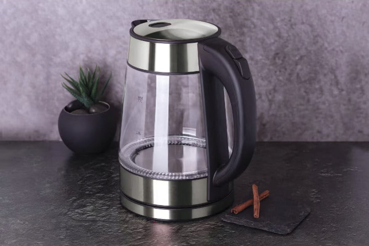 Electric kettle Hoffen AK-0537 2200 W 1,7 l silver GLASS Model AK-0537