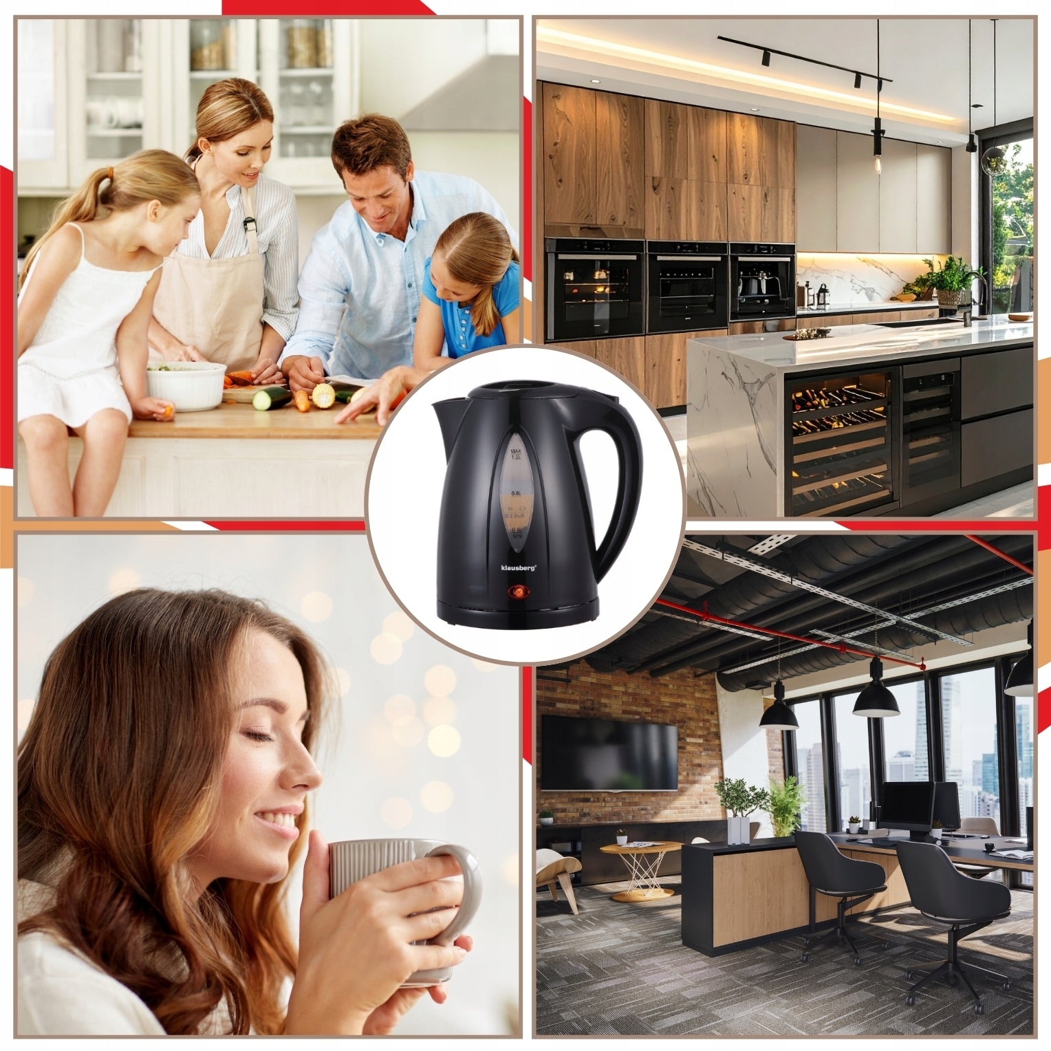 Electric kettle KLAUSBERG KB-9001 1.2L black fast cooking Brand Klausberg