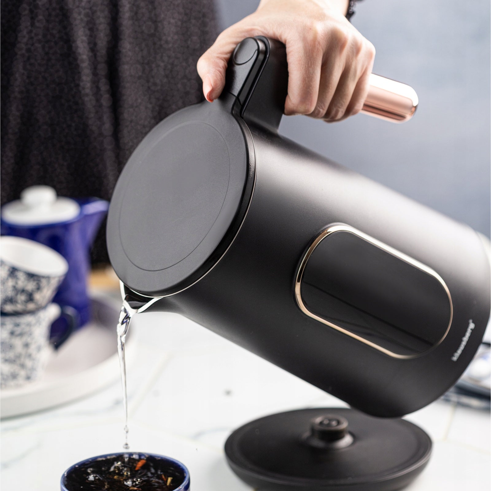 Electric kettle Klausberg KB-7892 1.7L LED Rose Gold temp adjustment Dominant color black