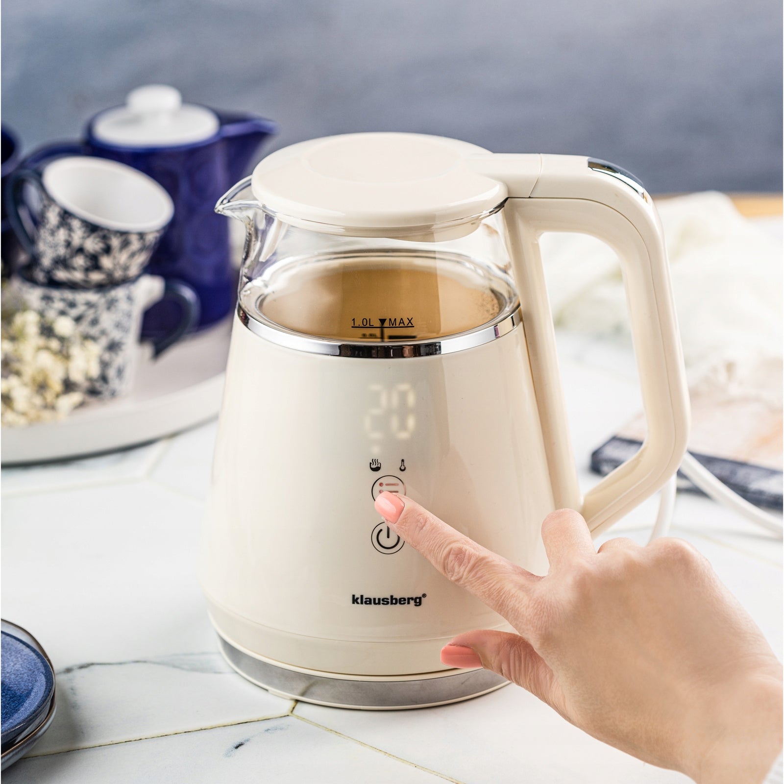 Electric kettle Klausberg KB-7893 glass LED 1L Temperature programs Brand Klausberg