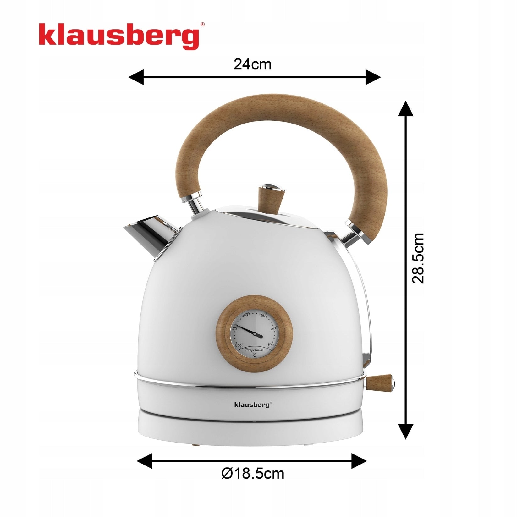 Electric kettle Klausberg KB 9007 2200 W 1,8 l white Manufacturer code KB-9007