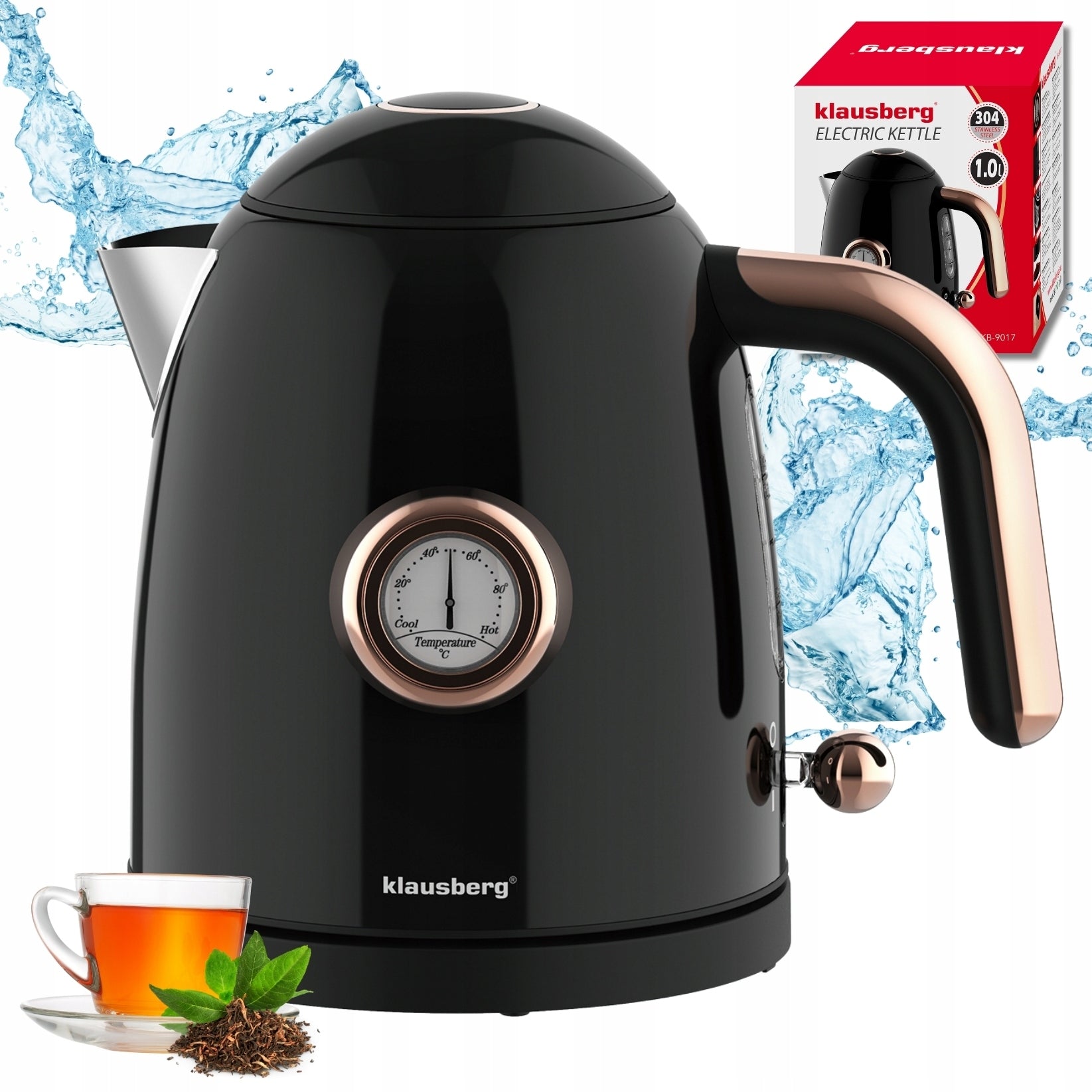 Electric kettle Klausberg KB-9017 1.0L Retro thermometer Wireless
