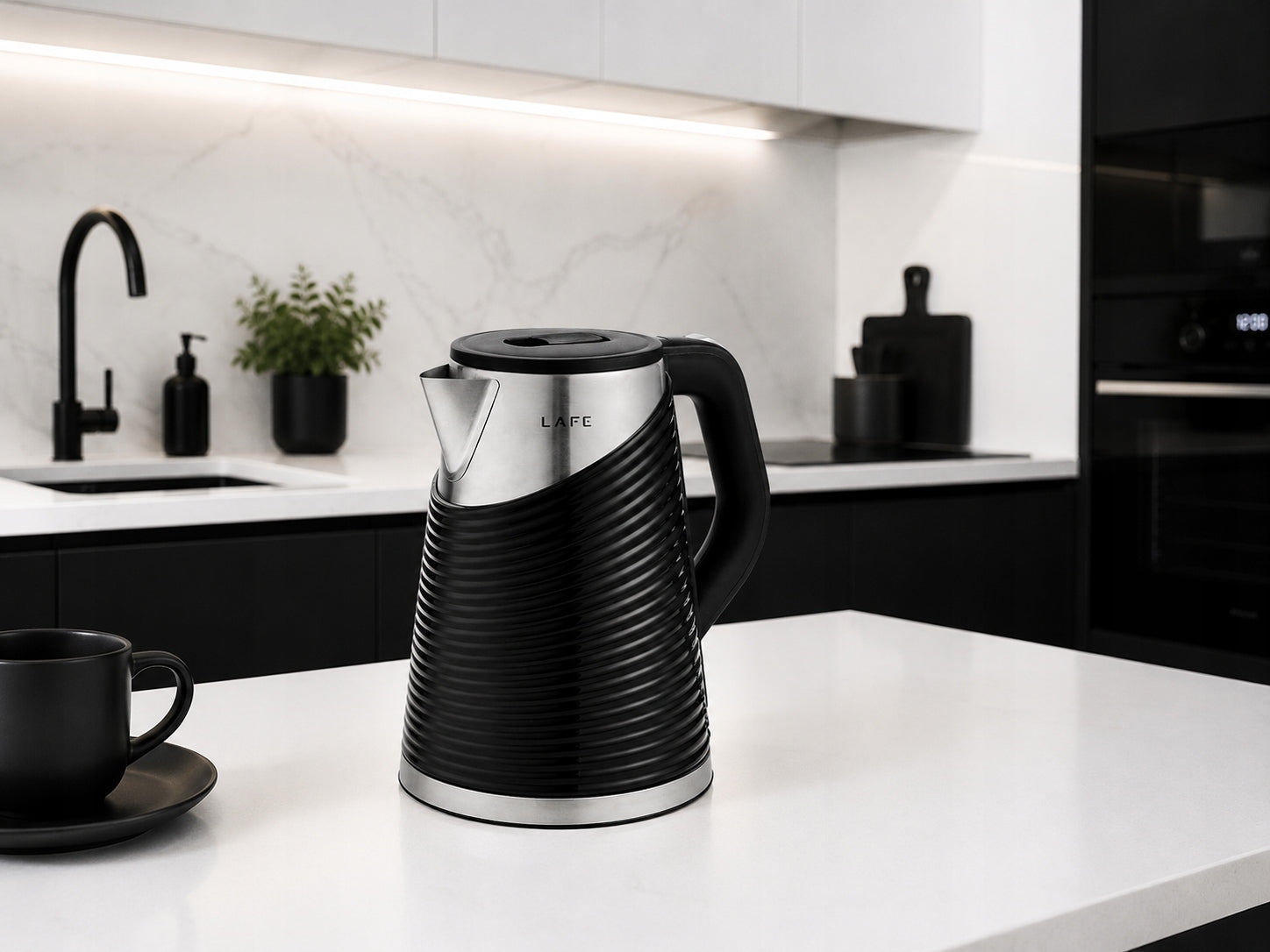 Electric kettle Lafe Black 1800 W 1,8 l black WIRELESS BLACK Brand Lafe