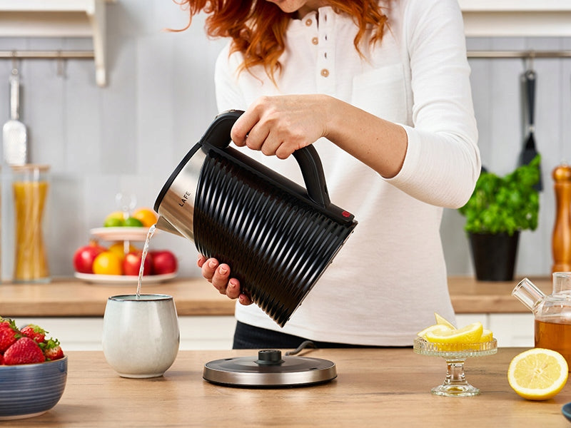 Electric kettle Lafe Black 1800 W 1,8 l black WIRELESS BLACK Dominant color black
