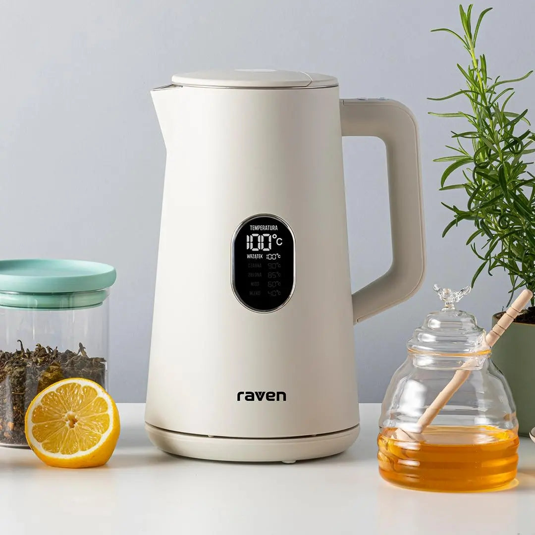 Electric kettle RAVEN EC024S 1,5L 1800W Temperature control Grey Brand Raven
