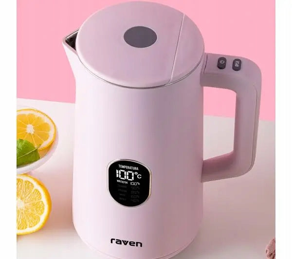 Electric kettle Raven EC024R 1,5l 1800W Temperature control Pink Model EC024R
