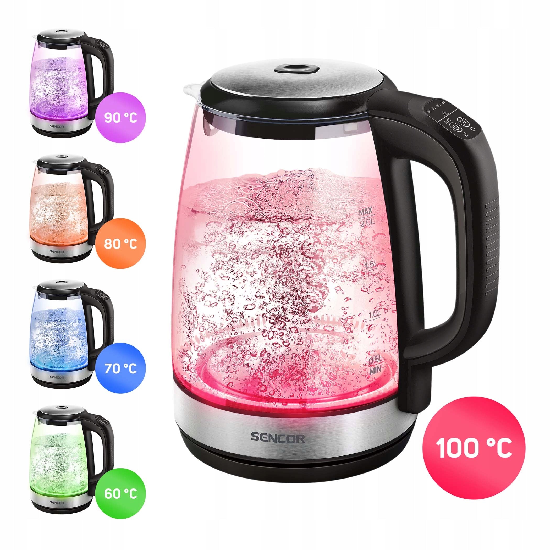 Electric kettle Sencor SWK 2090 2200W glass Safety overheating protection